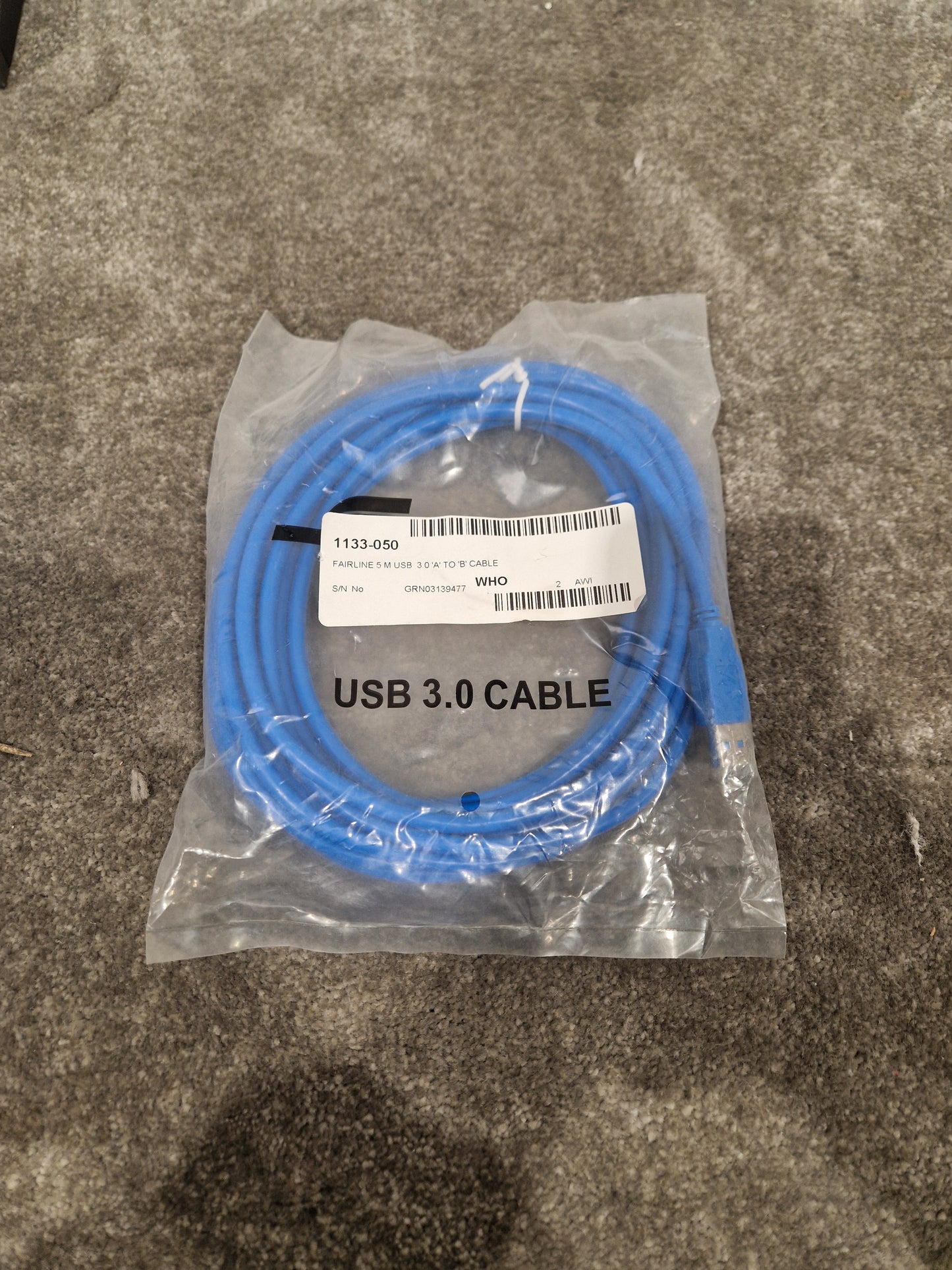 Fairline 5M USB Cable Blue - High-Speed Data Transfer - Excellent w/ Original packaging