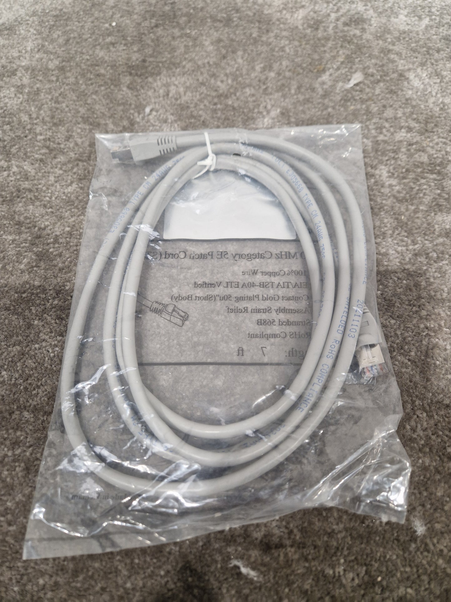 Grey 7FT Long Ethernet Cable - High-Speed Data Transfer - Excellent w/ Original packaging