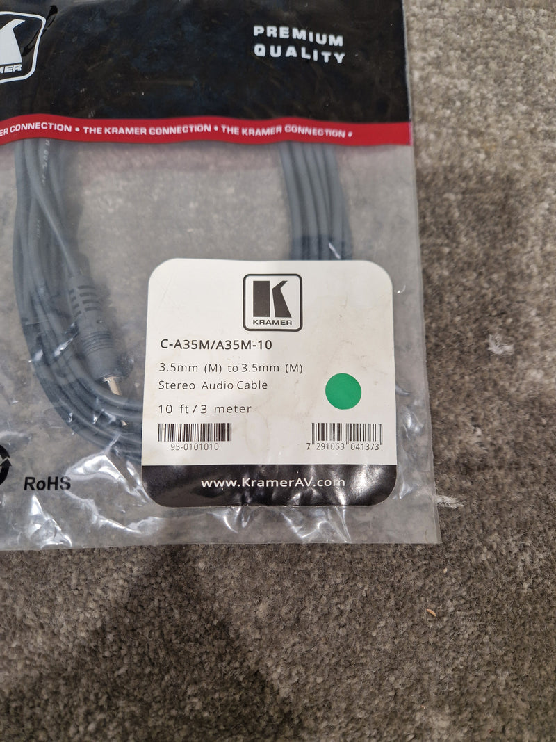 Kramer C-A35M/A35M-10 3.5mm TO 3.5mm Cable - High-Fidelity Audio Transfer - Excellent w/ Original packaging - image 3