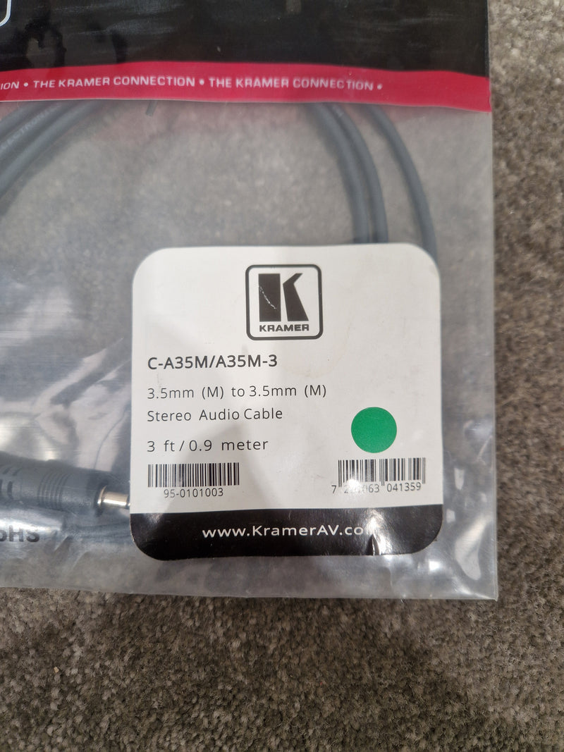 Kramer 3.5mm TO 3.5mm Cable 3FT - Premium Audio Connection - Excellent w/ Original packaging - image 4