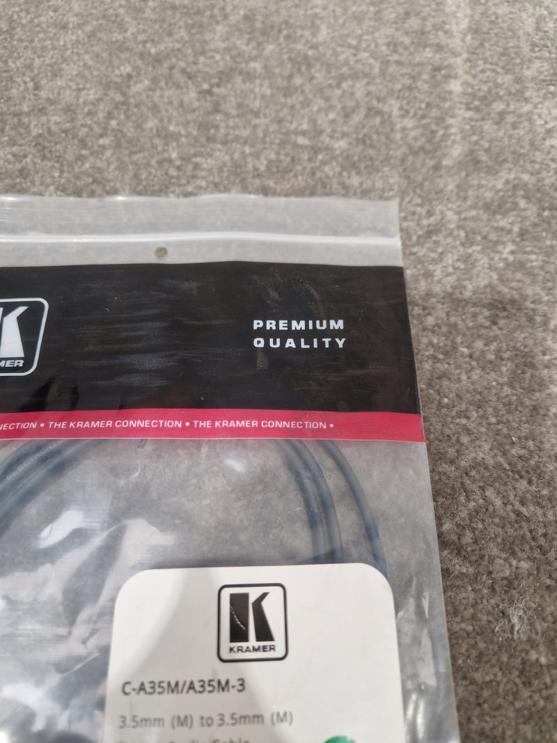 Kramer 3.5mm TO 3.5mm Cable 3FT - Premium Audio Connection - Excellent w/ Original packaging - image 3
