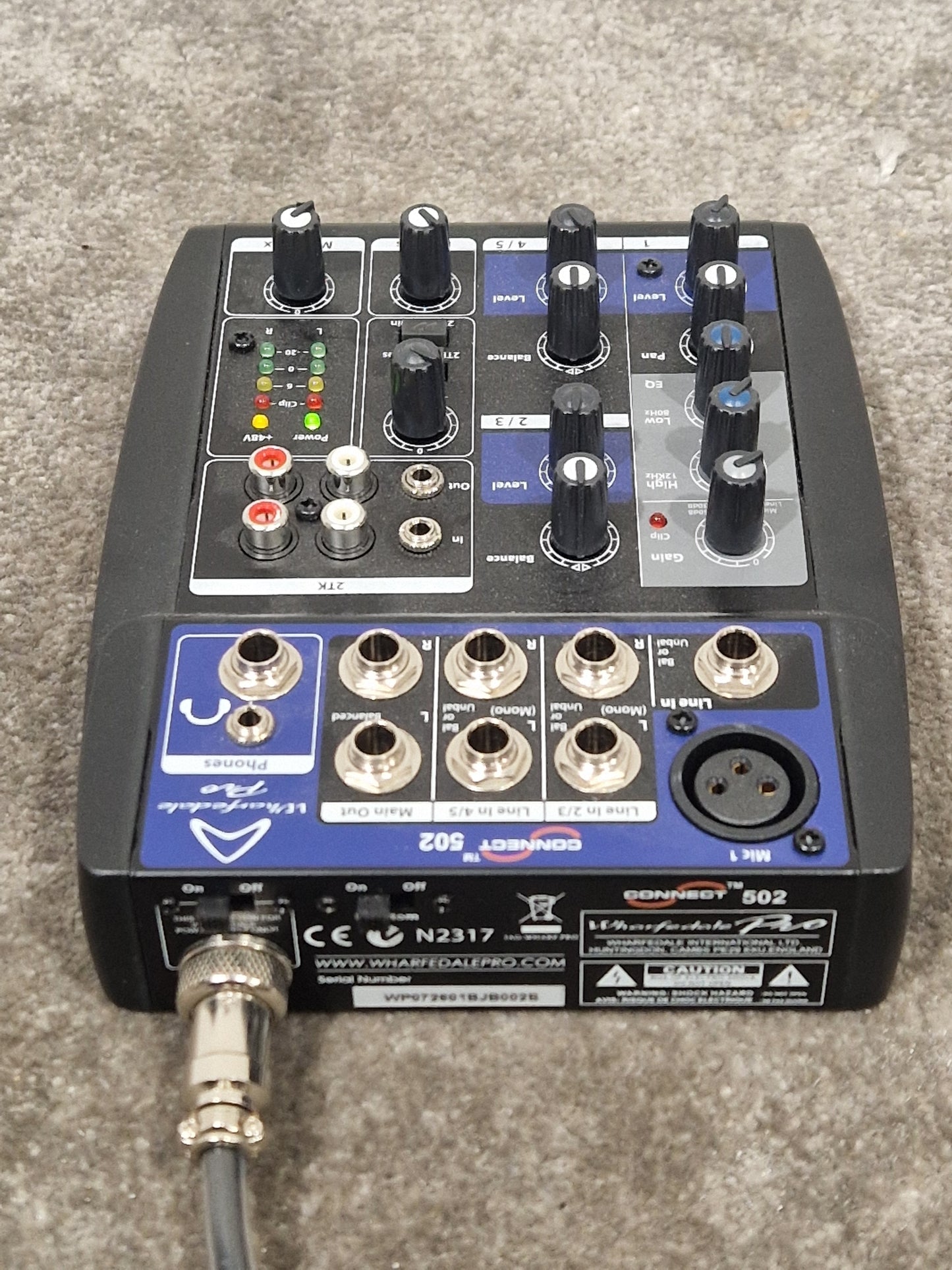 Wharfedale Pro Connect 502 Compact Mixer - 5-Channel Audio Control - Excellent w/ Original Box & Power Supply