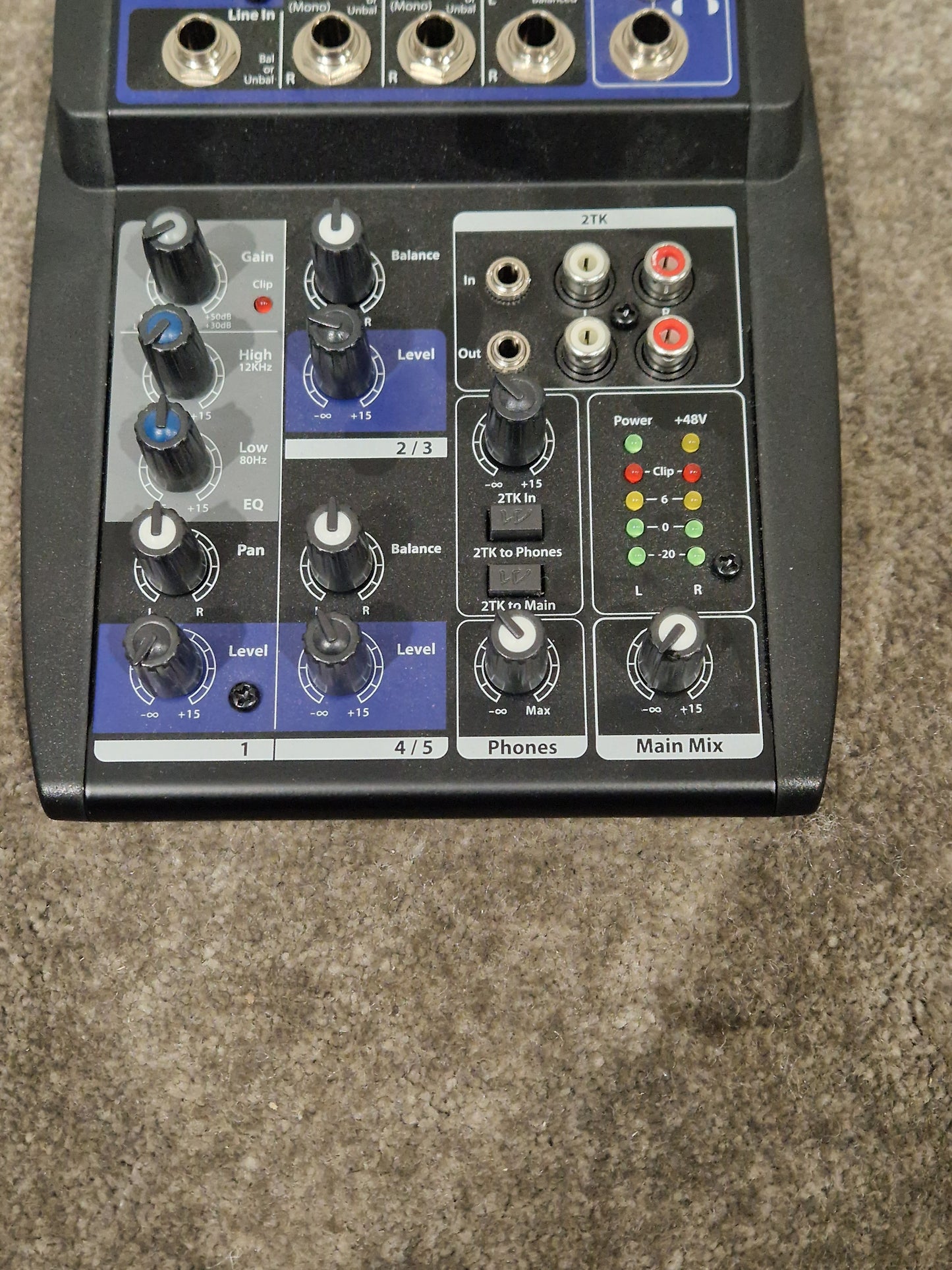 Wharfedale Pro Connect 502 Compact Mixer - 5-Channel Audio Control - Excellent w/ Original Box & Power Supply