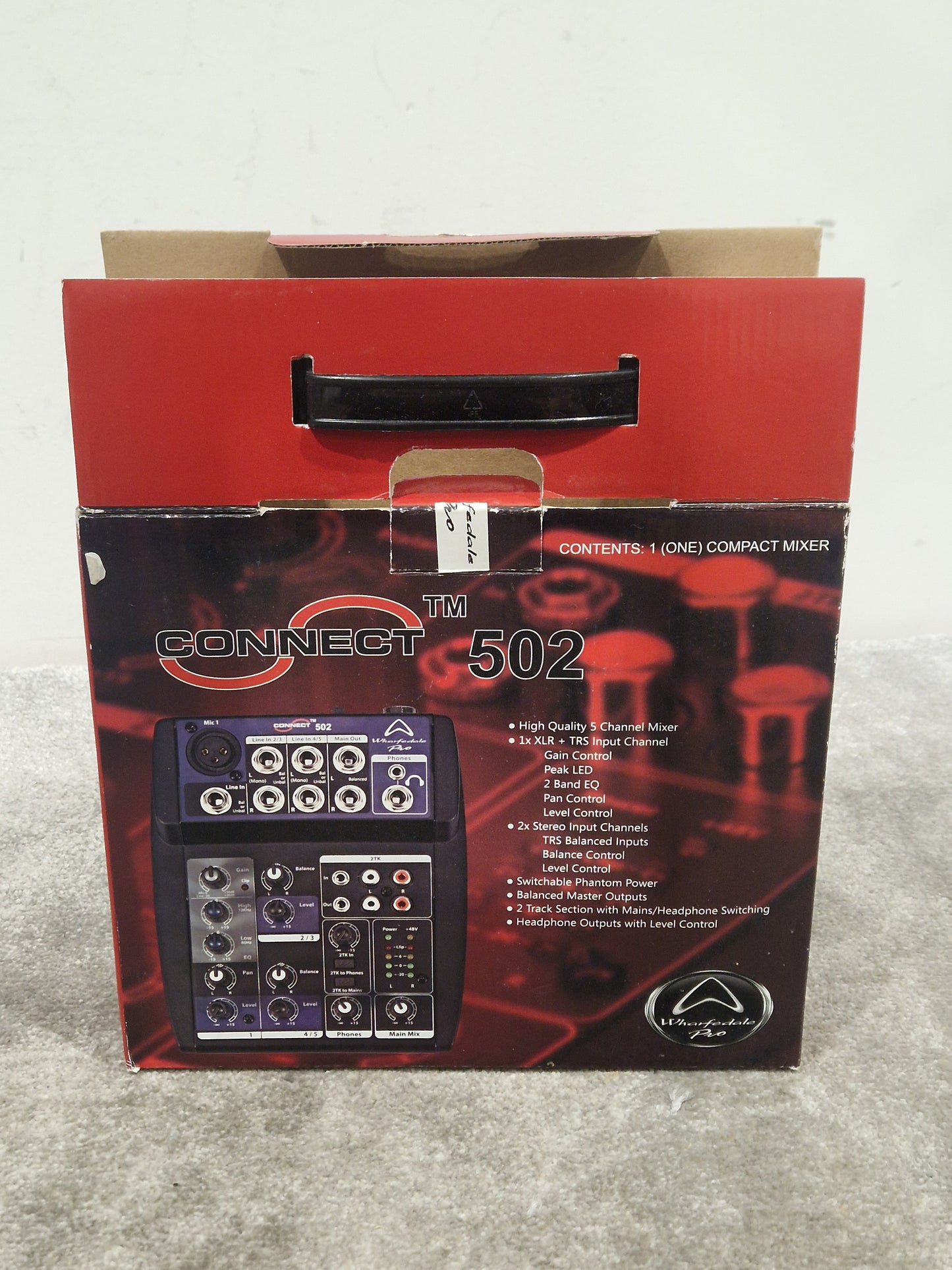 Wharfedale Pro Connect 502 Compact Mixer - 5-Channel Audio Control - Excellent w/ Original Box & Power Supply