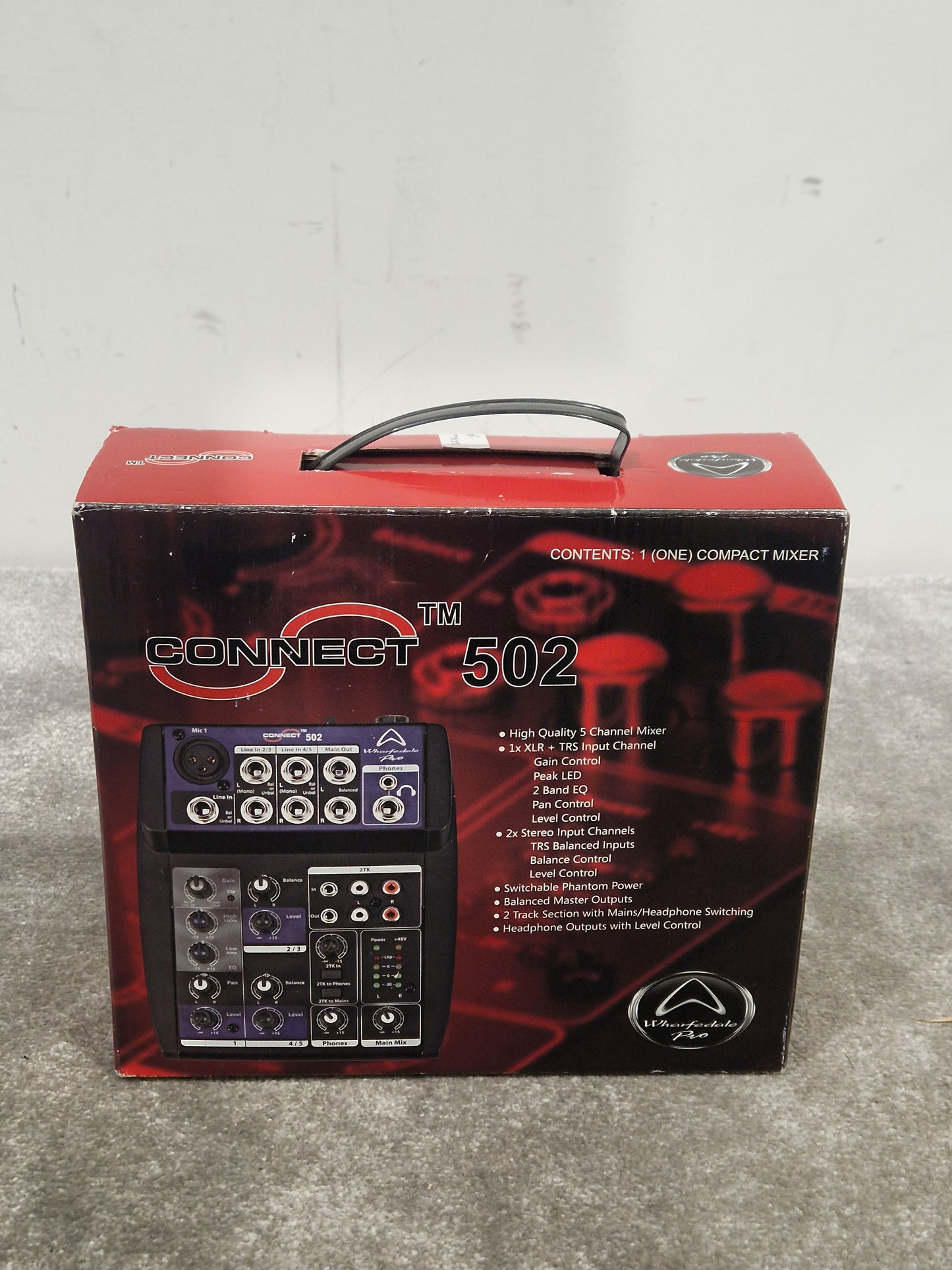 Wharfedale Pro Connect 502 Compact Mixer - 5-Channel Audio Control - Excellent w/ Original Box & Power Supply