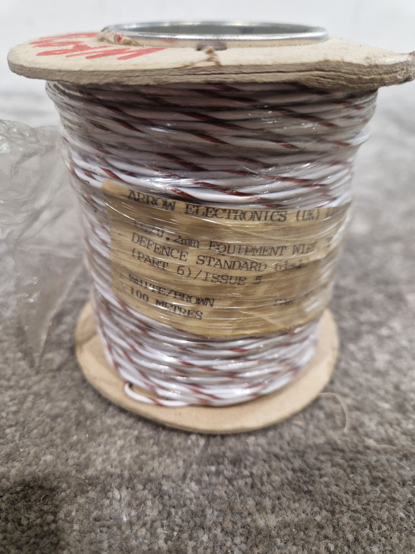 Arrow Electronics 16/0.2mm Equipment Wire White And Brown 100 Metres - Durable Insulation - Excellent