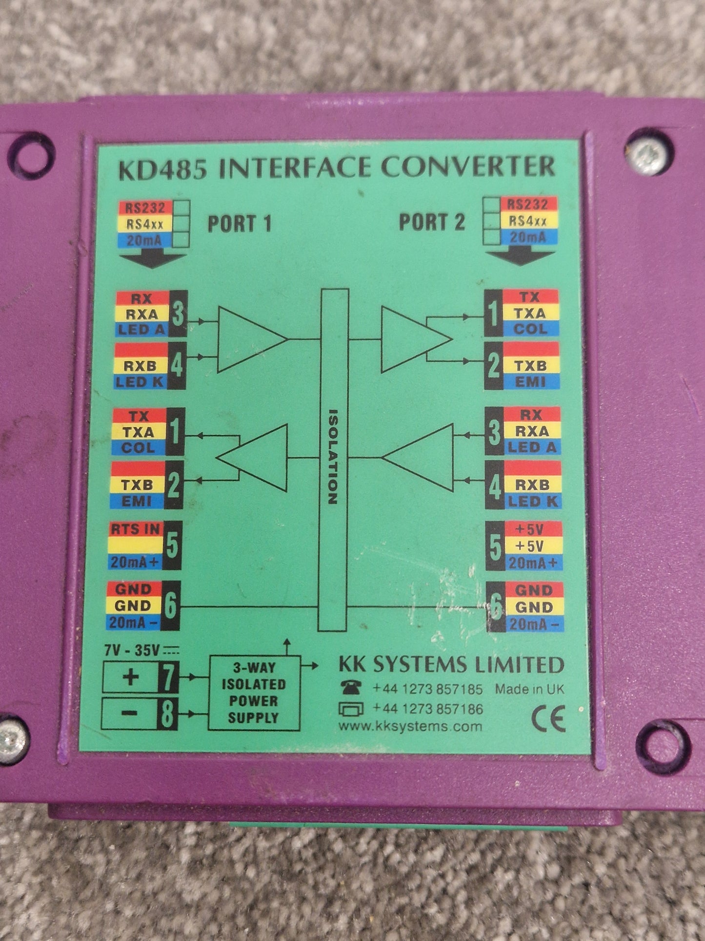 KK Systems KD485 Interface Coverter Modbus Universal - Protocol Converter - Excellent