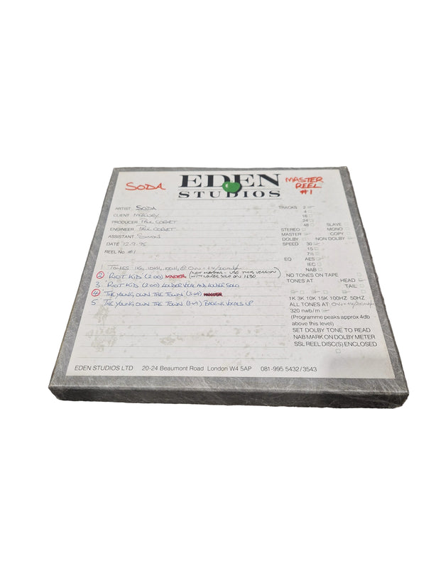 Soda – Britpop Band Collectible Eden Master Reel #1 – Excellent w/ Mix Variants & Studio Notes