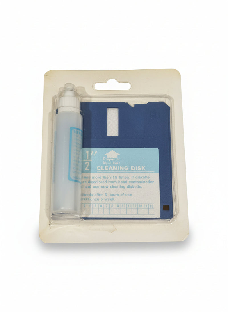563 3 1/2'' Head Cleaning Diskette With Cleaning Fluid - Magnetic Drive Maintenance - Excellent - image 1