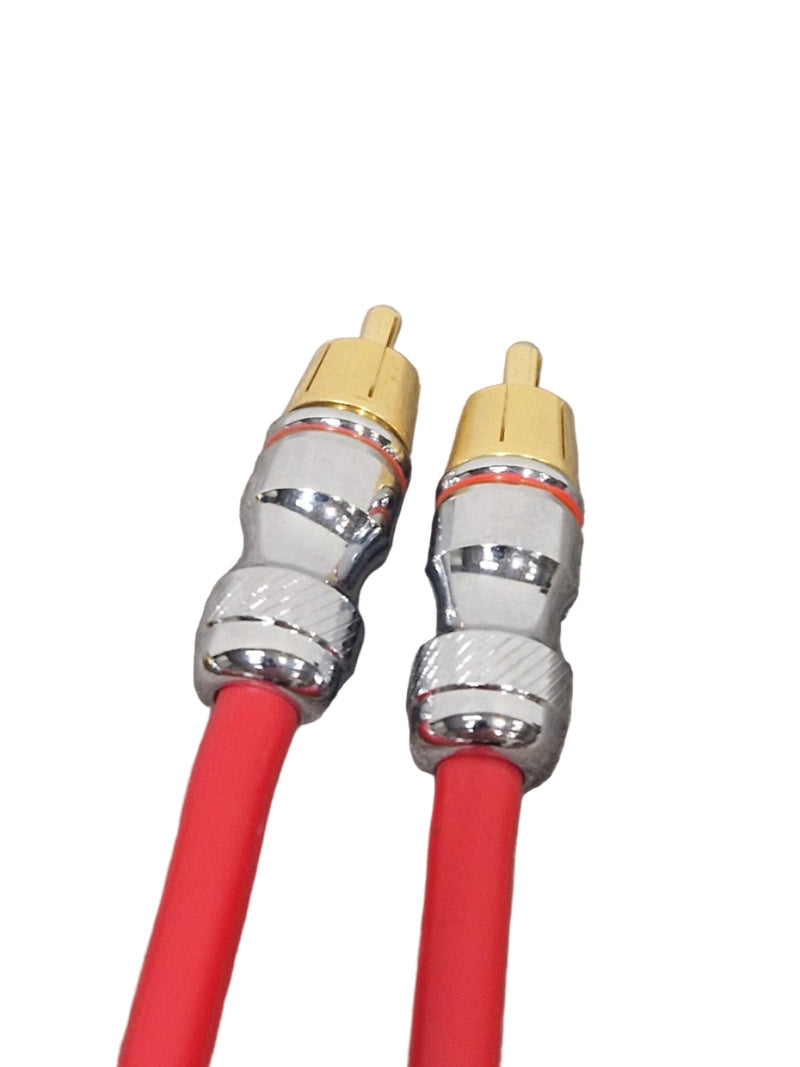 2x RCA Phono Cables - High Qaulity Red - Excellent - image 1