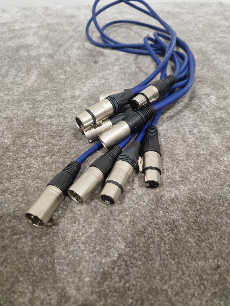 4 Blue XLR Microphone Cables - High-Quality Audio Transfer - Excellent - image 2