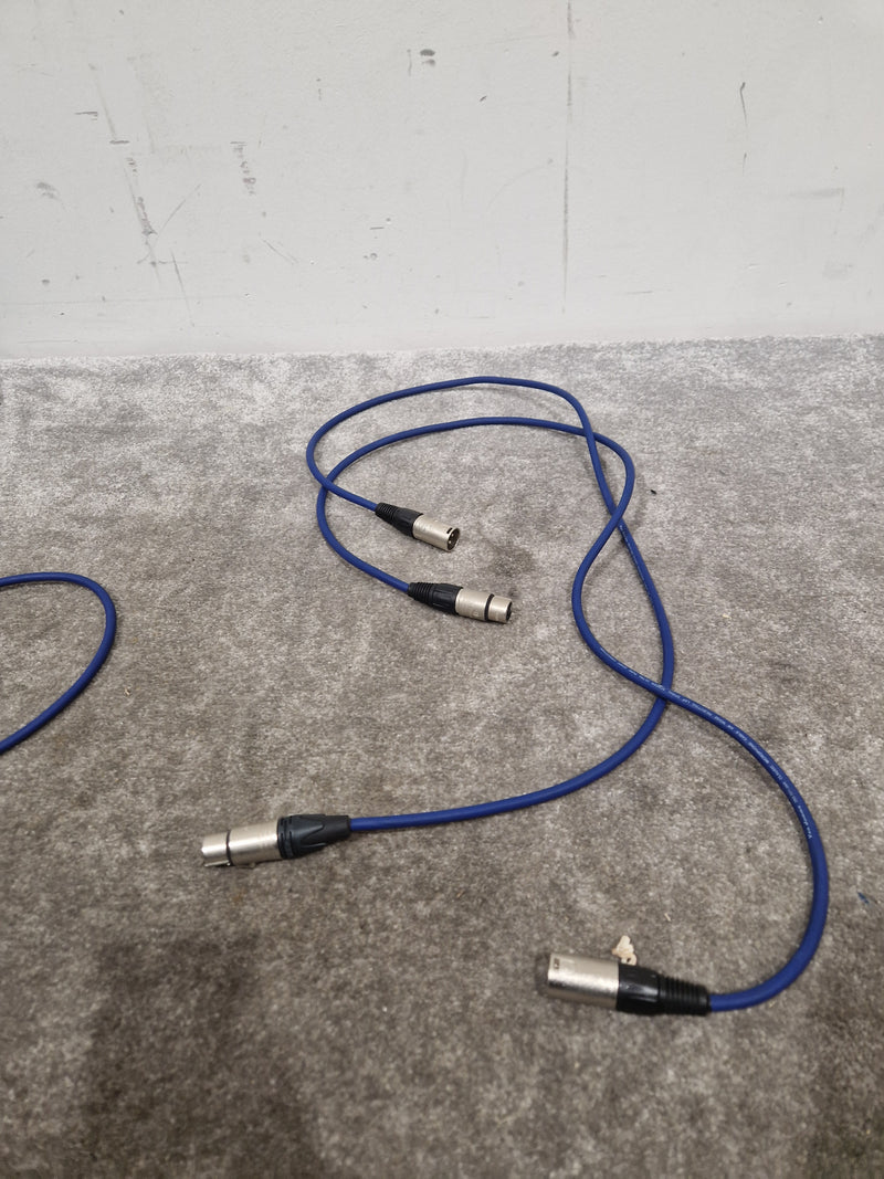 4 Blue XLR Microphone Cables - High-Quality Audio Transfer - Excellent - image 7