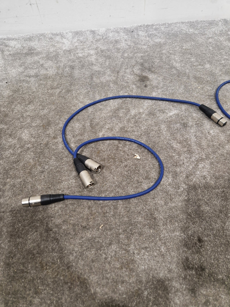 4 Blue XLR Microphone Cables - High-Quality Audio Transfer - Excellent - image 9
