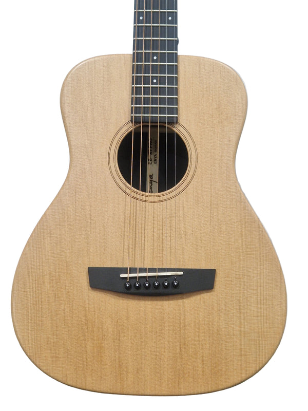 Enya EB-X1-PRO Natural 1/2 Acoustic Guitar - Compact Travel Size - Excellent w/ Soft Case & Guitar Accessories
