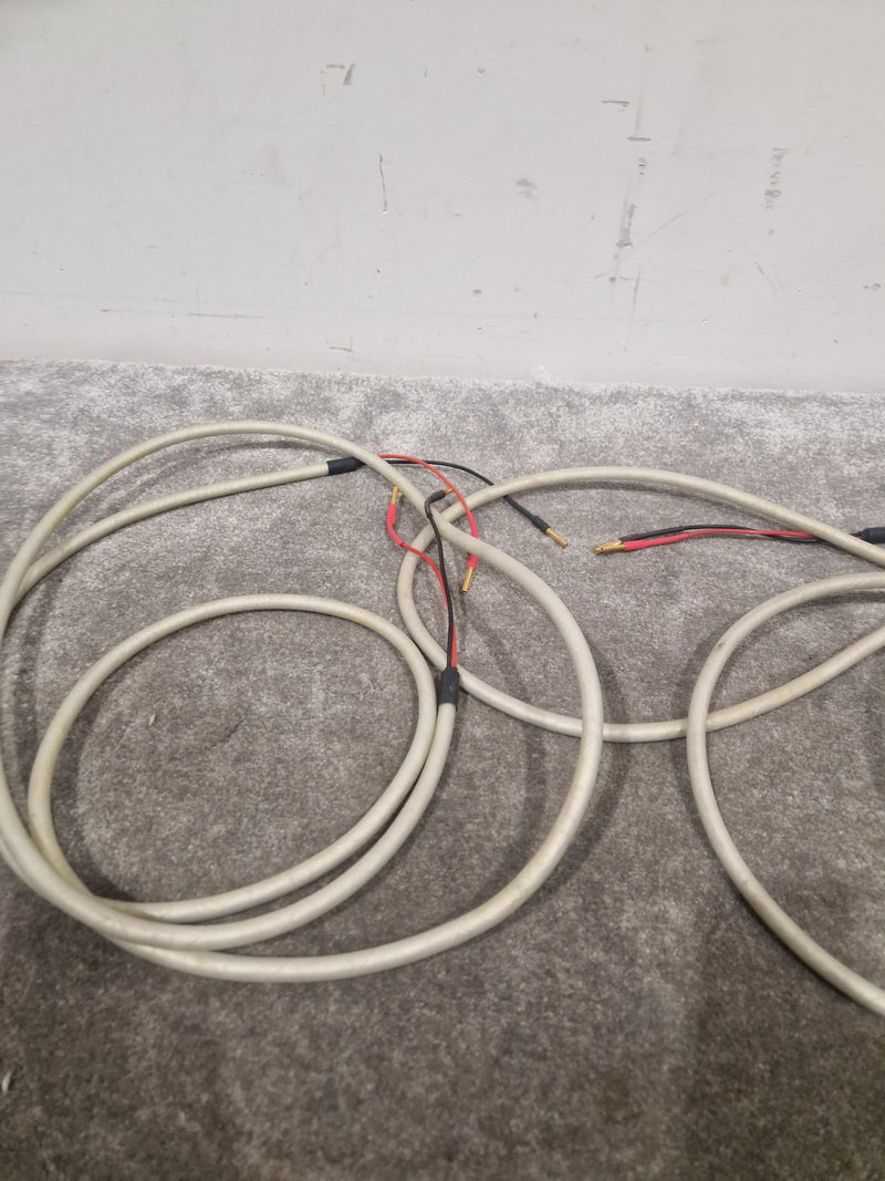8ft White Banana Phono Lead Pair - High Quality Cables - Very Good - image 2