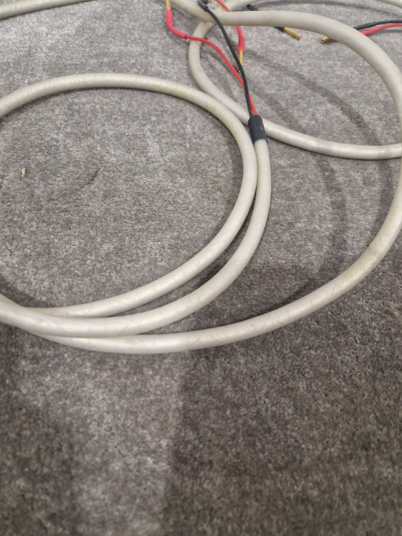 8ft White Banana Phono Lead Pair - High Quality Cables - Very Good - image 12
