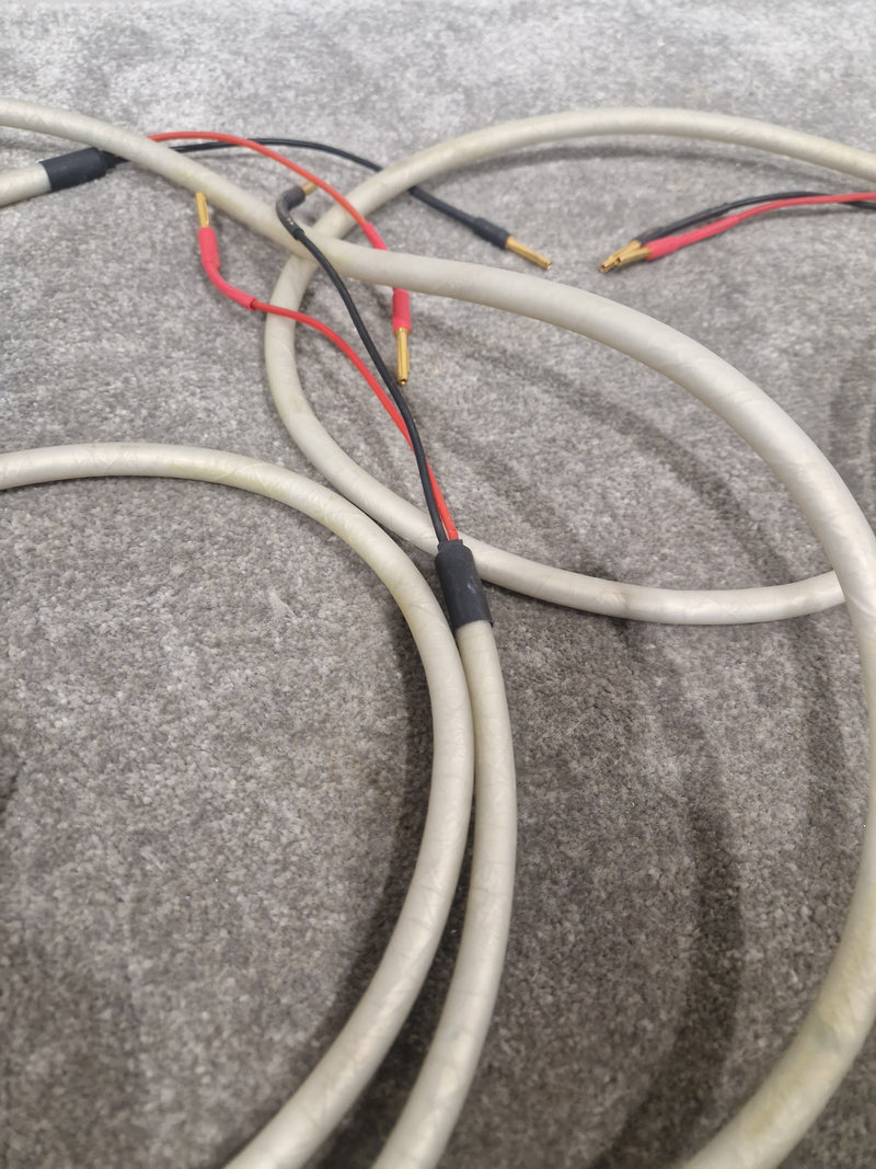 8ft White Banana Phono Lead Pair - High Quality Cables - Very Good - image 13