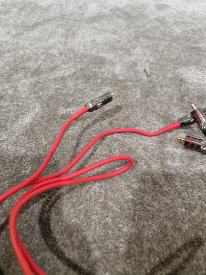 2FT Red Solid Bendable Phono Cables Single Head Pair Audio Cables - Durable Design - Excellent - image 6