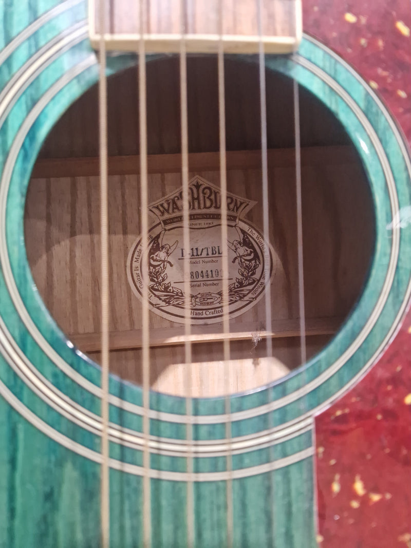 WASHBURN D-11/TBL Green Acoustic Guitar - Stunning Finish - Excellent - image 14