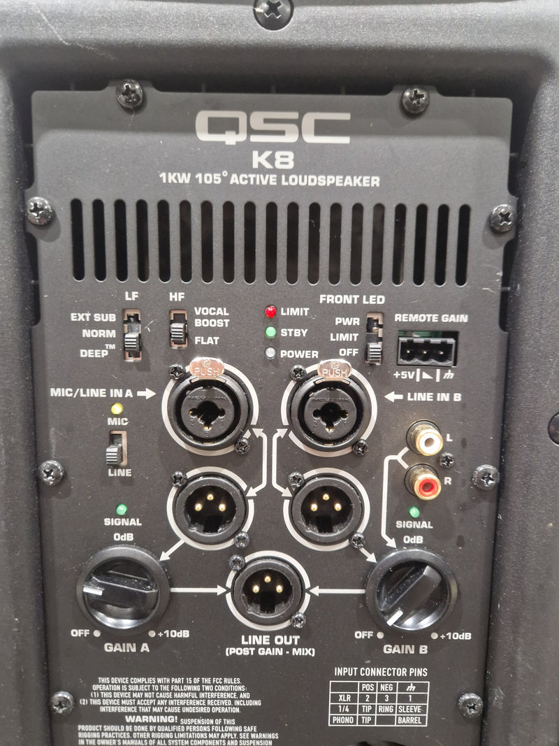 QSC K8 - Active Loudspeaker - Black - Good w/ Cables - image 6