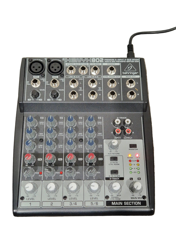 Behringer XENYX 802 Audio Mixer - 8-Input Compact - Excellent w/ Original Box & European Power supply
