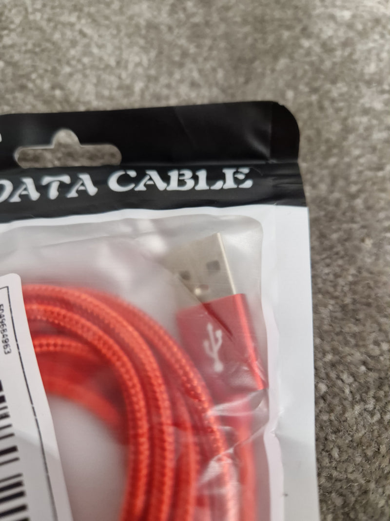 USB to Apple iPhone Lightning Cable - 2m Red Charging & Data Cable - Like New w/ Original Packaging - image 2