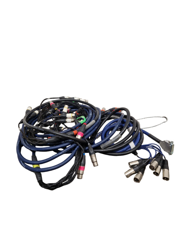 Van Damme Audio Multicore Loom Cable 8-Way Neutrik XLR -M To XLR -F Blue 15ft – Multicore Cable - Good