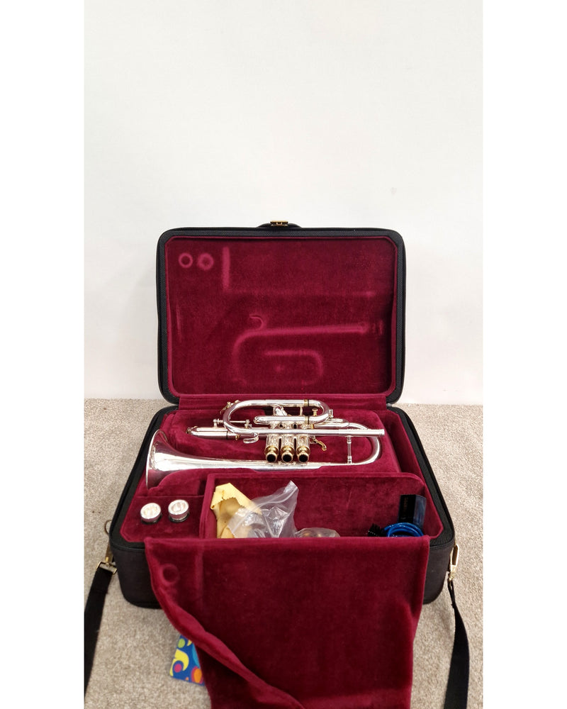 Besson Prestige BE2028 Bb Cornet – Silver Plated – Excellent w/ Hard Case - image 4