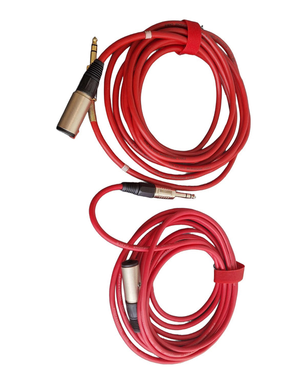 Pair OF MONO 10ft Cable Converters - Red - Mono Cable Converter - Excellent