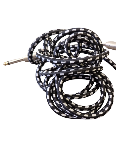 5M Black & White Patterned Guitar Cables Pair - Noise-Resistant Shielding - Excellent - image 1