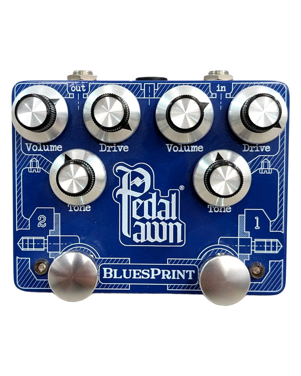 Pedal Pawn BluesPrint - Overdrive & Distortion Pedals - Blue - Excellent w/ Manuals