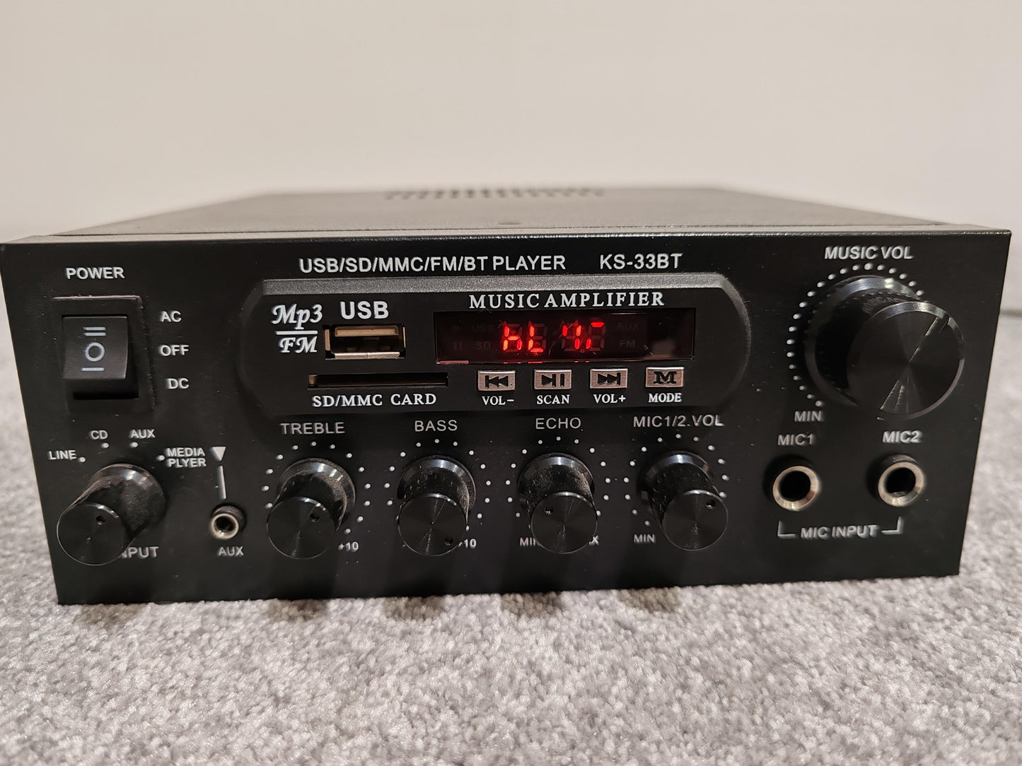 Hi-Fi Kara OK Power Amp KS-33BT With Remote Control