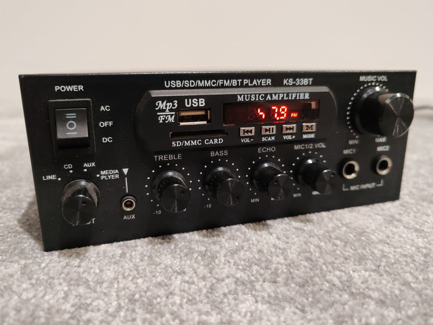 Hi-Fi Kara OK Power Amp KS-33BT With Remote Control