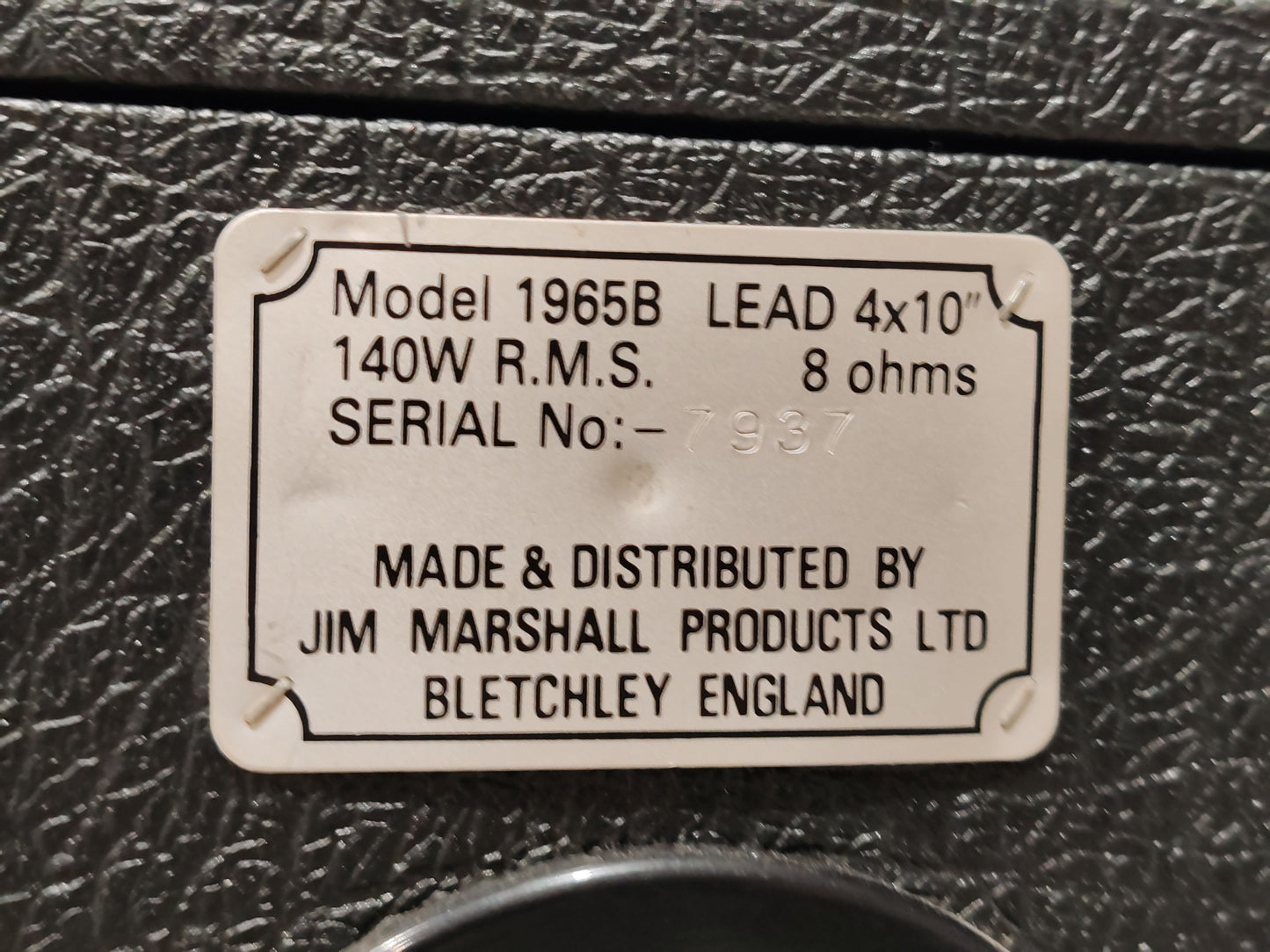 Marshall 1965B Lead 4x10" Vintage Speaker Cabinet