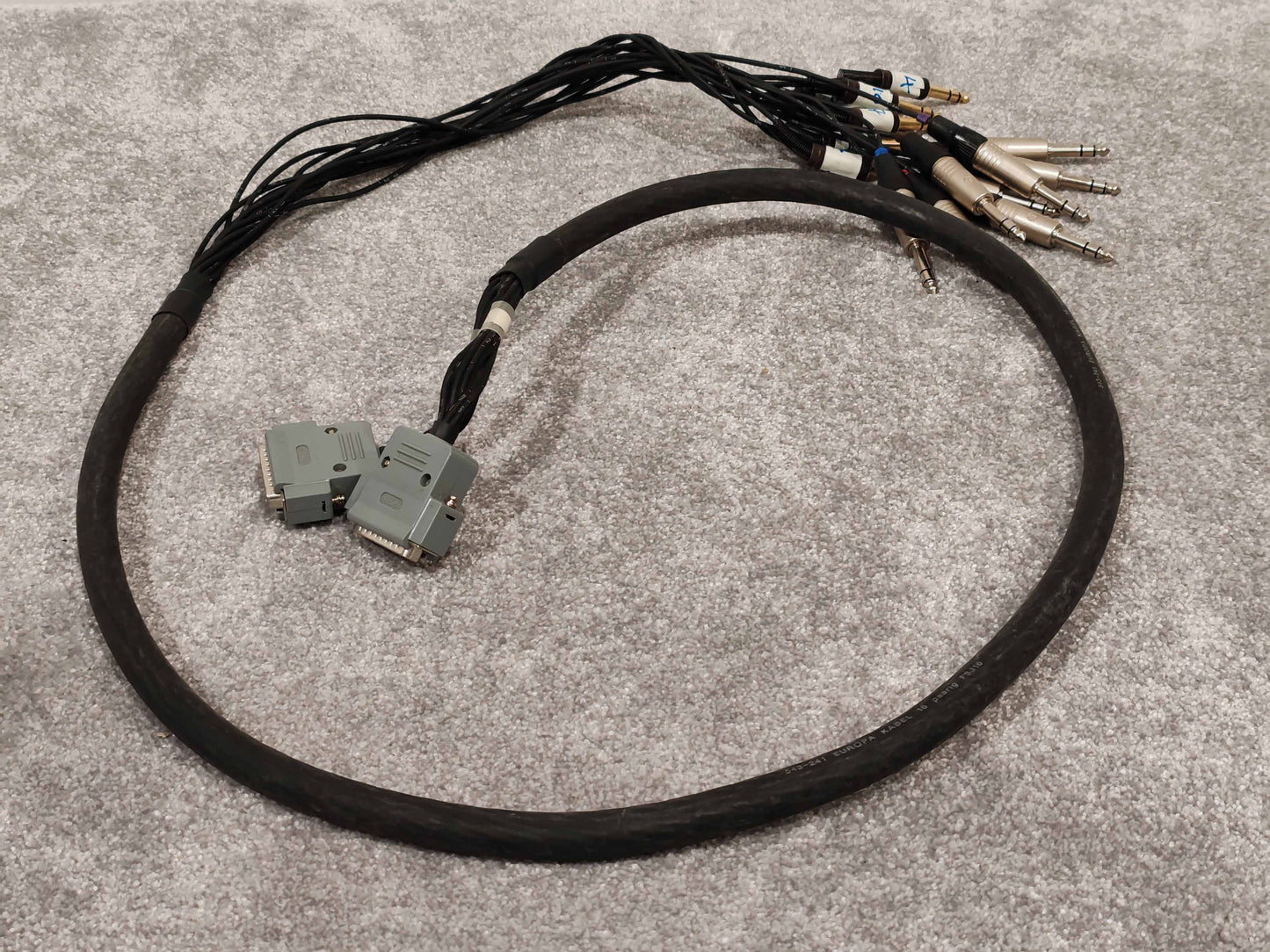 2x 25pin D Sub Male HRStot Plugs to 8x 6.35mm Stereo Jacks - 1.8m Length