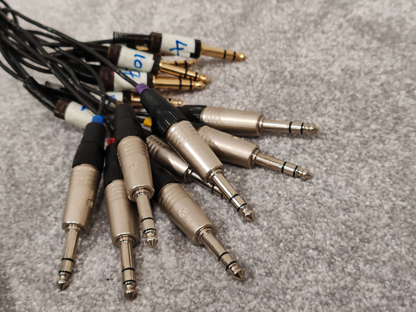 2x 25pin D Sub Male HRStot Plugs to 8x 6.35mm Stereo Jacks - 1.8m Length