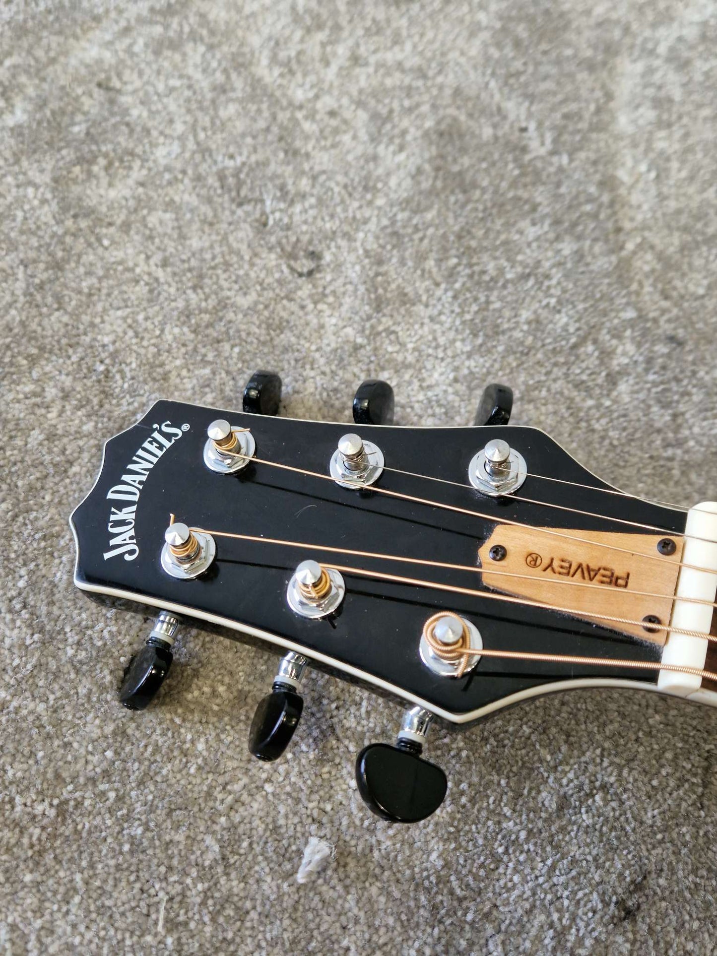 Peavey Jack Daniels Black Acoustic Guitar – Branded Design & Full-Size Dreadnought – Very Good