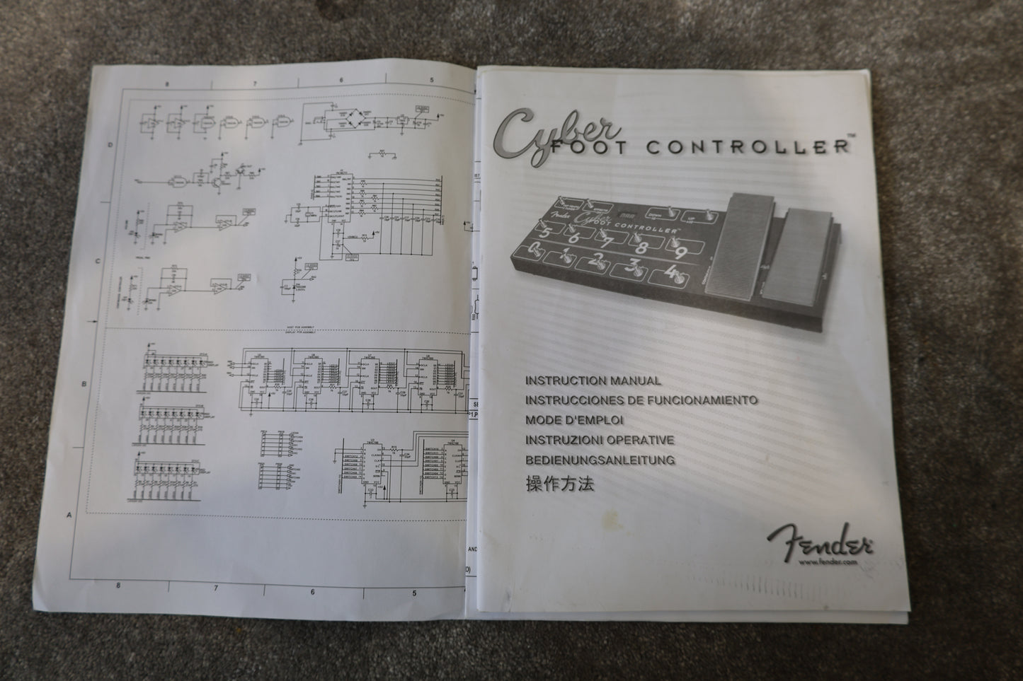 Fender Cyber Foot Controller - PR 521 - Very Good w/ Instructions & Wiring Diagram