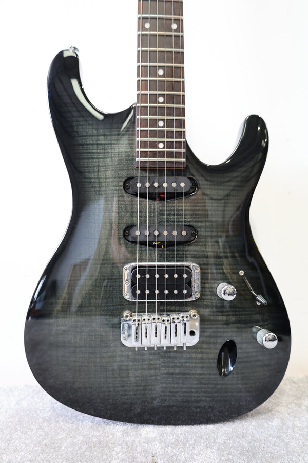 Ibanez SA 160QM Electric Guitar 2016 Dark Green - Quilted Maple Top Maple Neck - Very Good w/ Soft Case