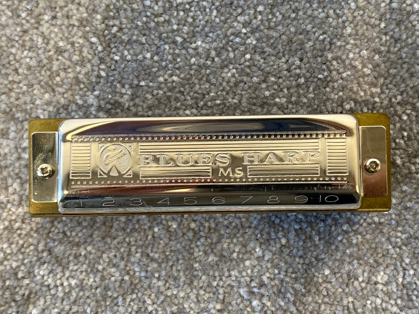 Hohner MS G Blues Harp Harmonica w/ Blue Case