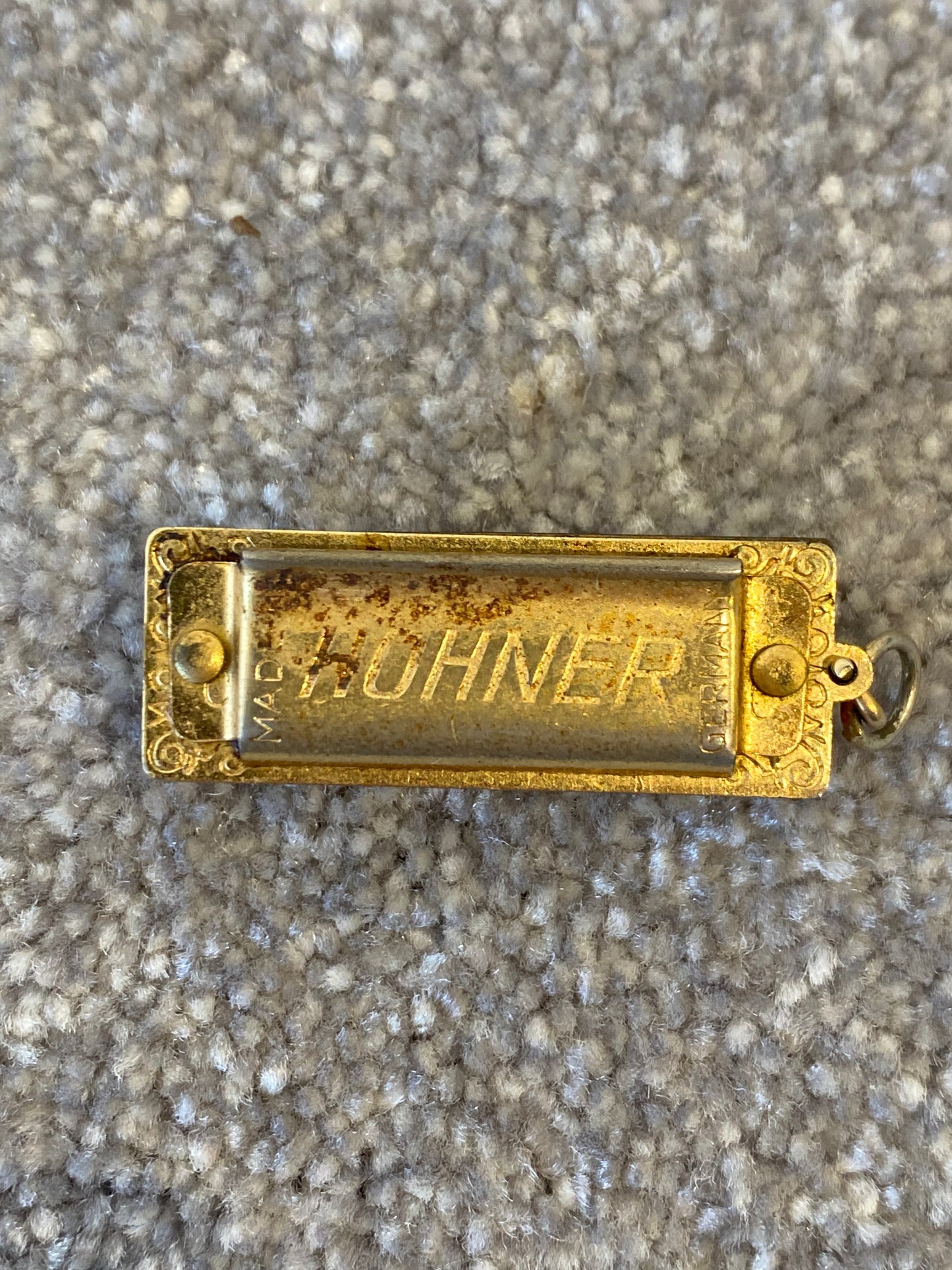 Hohner Mini Keyring Harmonica w/ Case - Gold