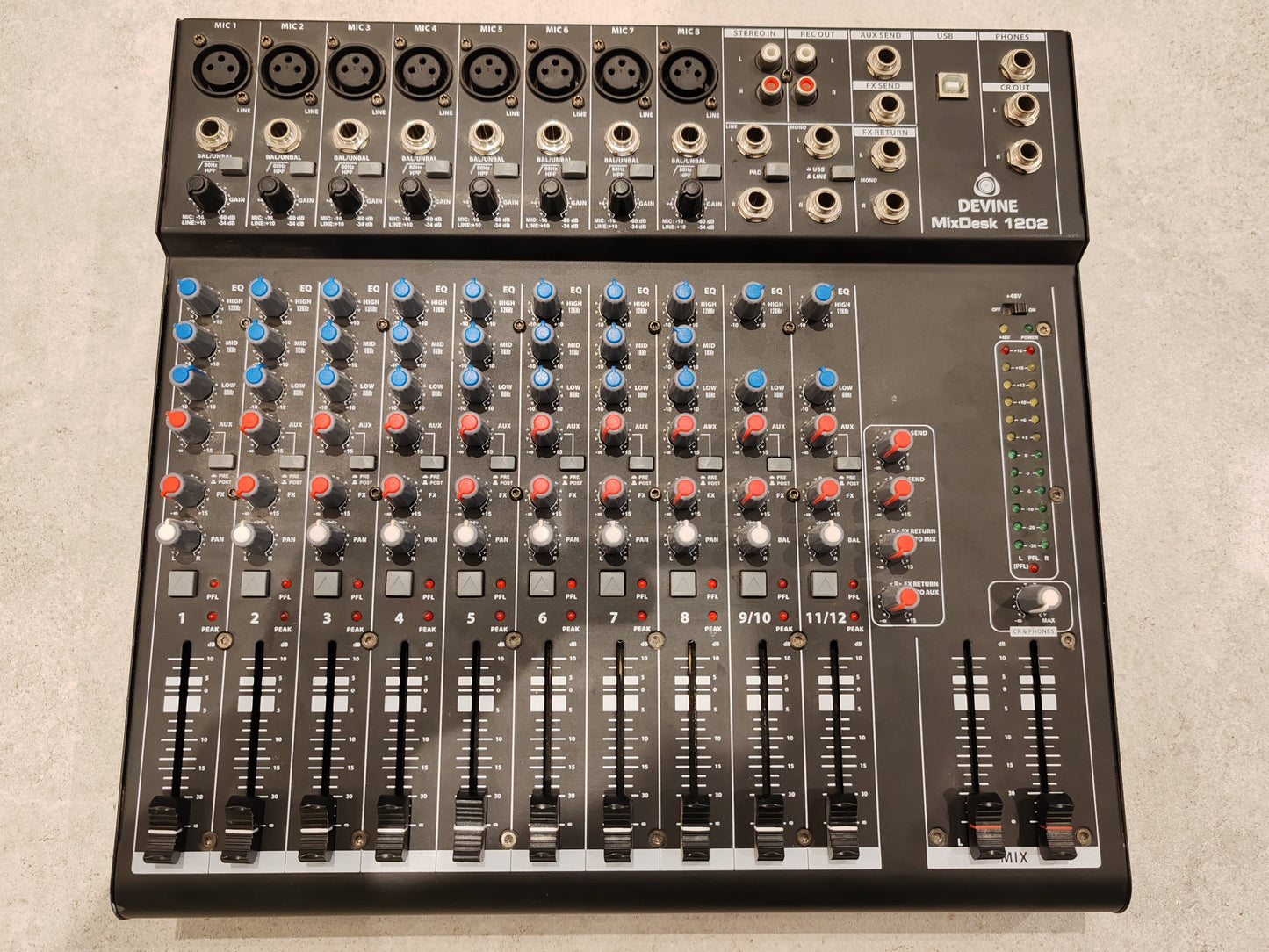 DEVINE MixDesk 1202 - Professional 12 Channel Mixer With Built in EQ