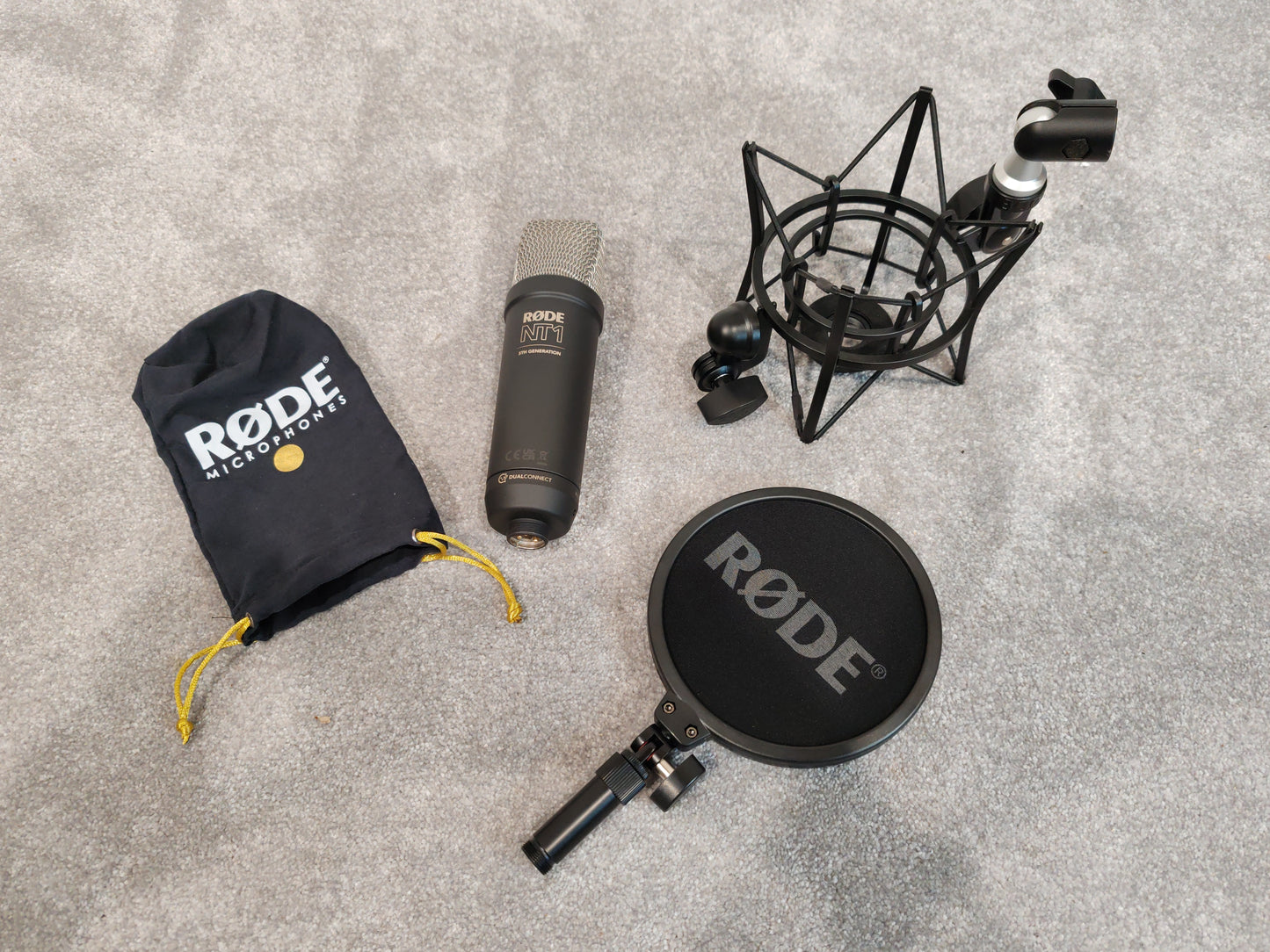Rode NT1 5th Generation Condenser Microphone w/ Shock Mount, Pop Filter, XLR Cable