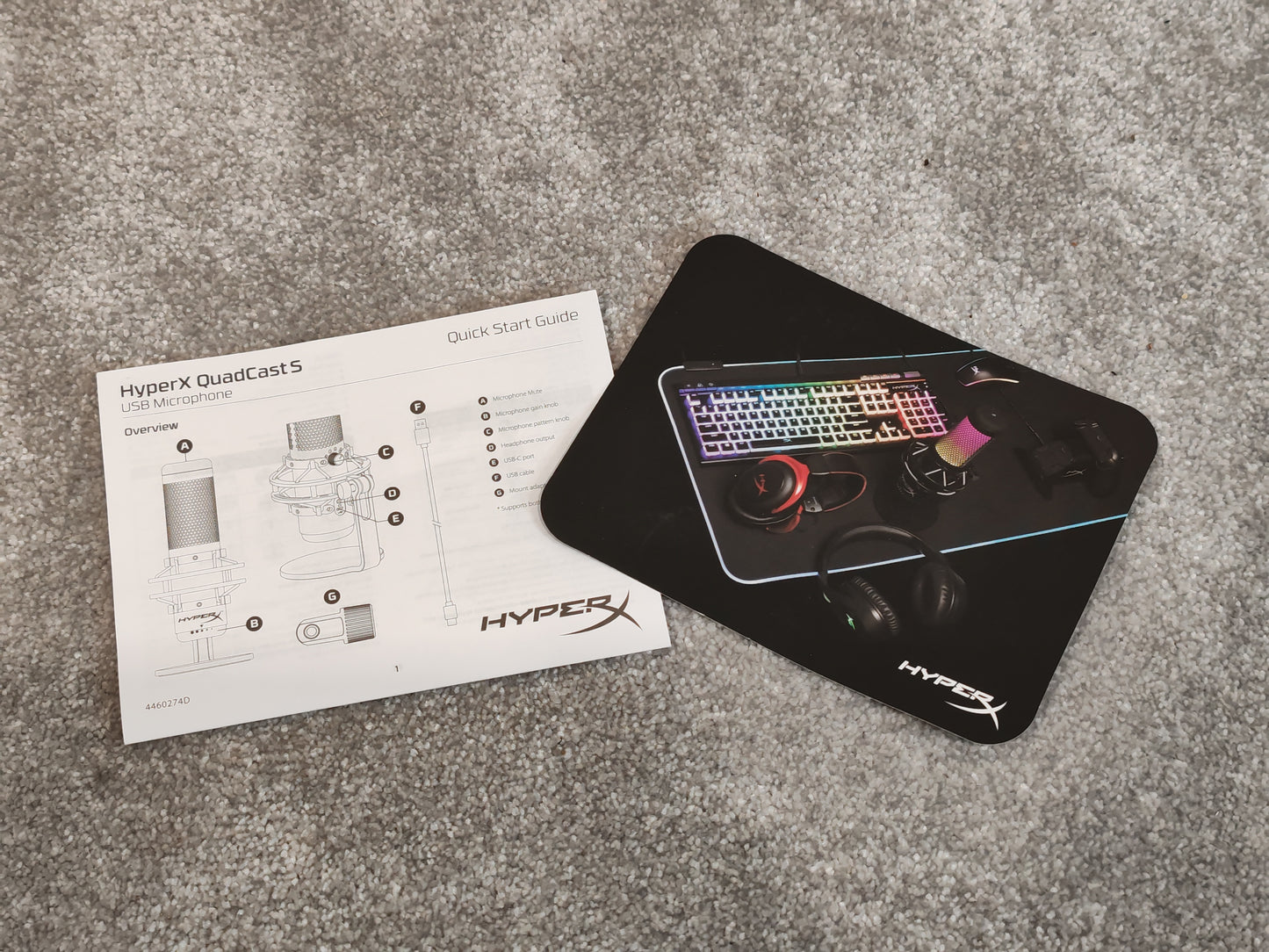 HyperX QuadCast S USB Condenser Microphone w/ Shock Mount and USB Cable