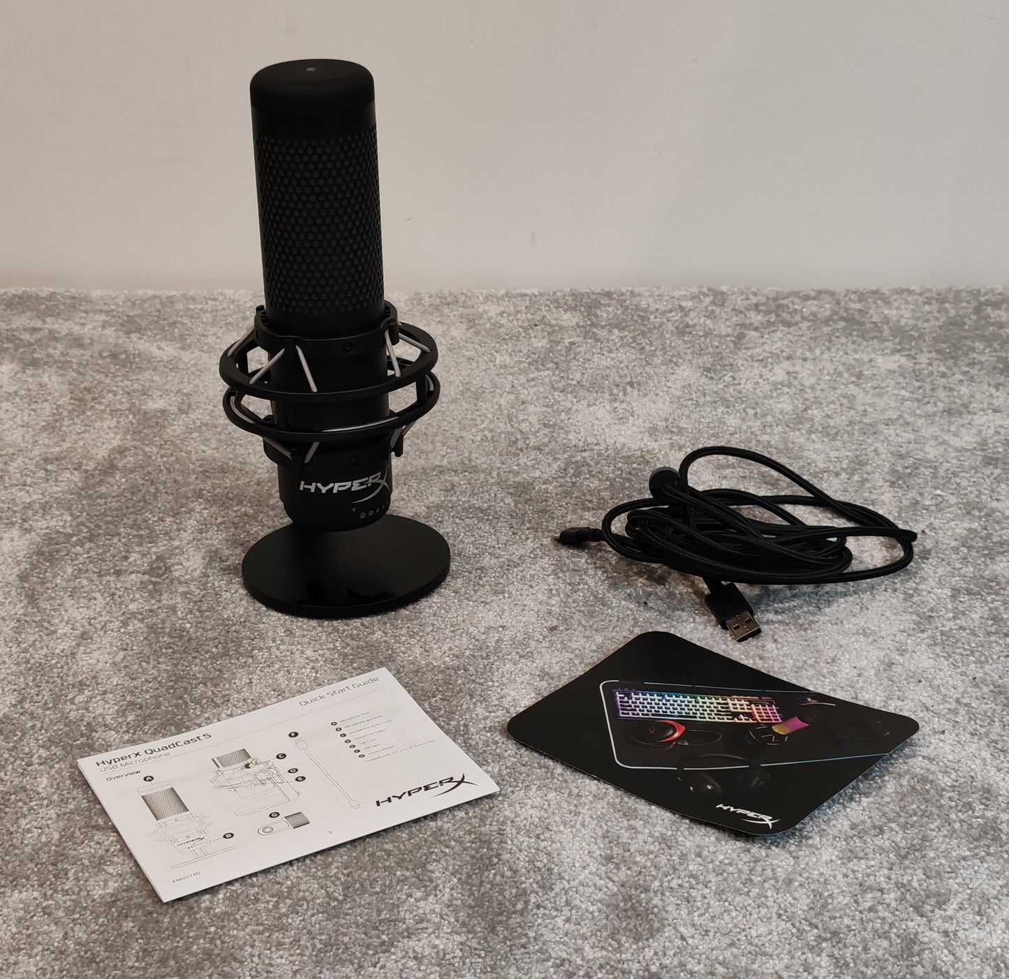 HyperX QuadCast S USB Condenser Microphone w/ Shock Mount and USB Cable