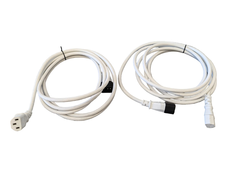 2X 3M Iec C14 TO Iec C13 White Extension Leads 10A (Kettle Cable) - Premium Performance - Excellent - image 1