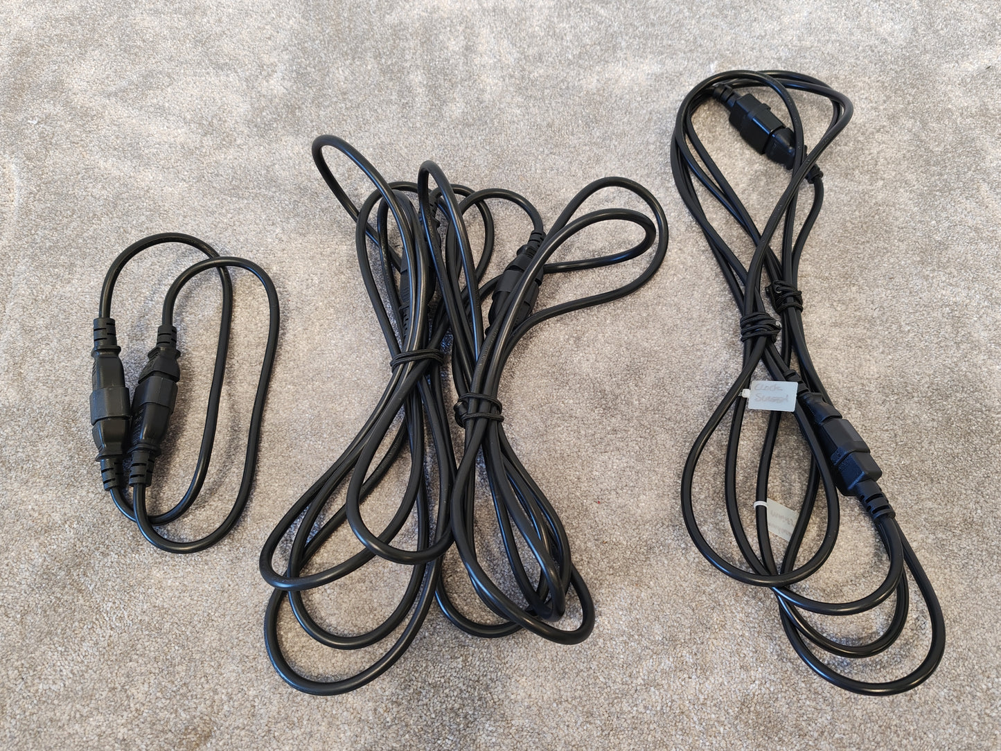 6x IEC C14 to IEC C13 Black Extension Leads 10A - Various Sizes (Kettle Cable)