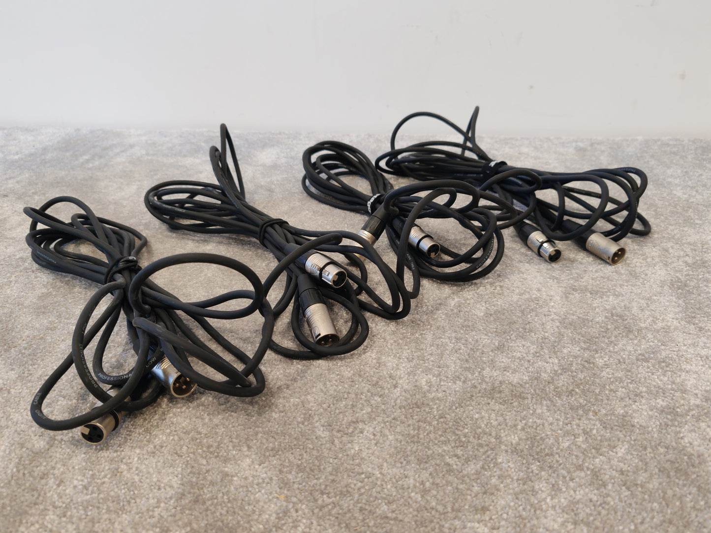 4x 6m Stagg XLR Microphone Cables - Male to Female