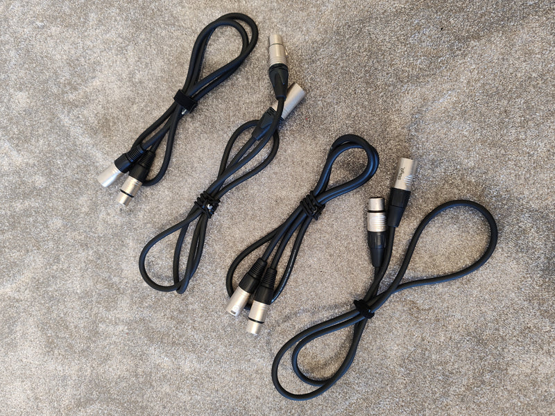 4x 1m XLR Cables - Various Brands - Male to Female - image 2