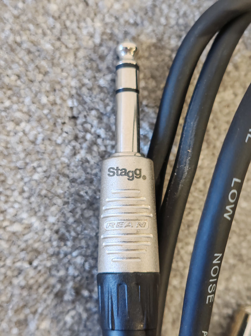 2x Stagg 6.35mm (1/4") Jack Lead Male to Female Extension Cable, 3m Black Stereo - image 2